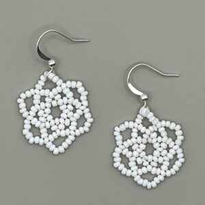 White Snowflake Earrings