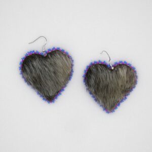 Seal Skin Earrings with Purple Beads