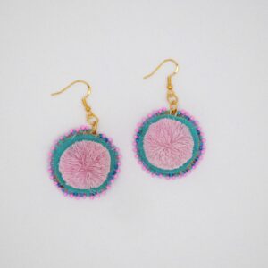 Pink Caribou Hair Tufted Earrings
