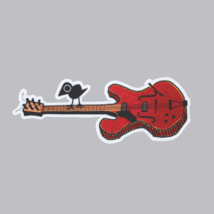 Matte Guitar Bird Sticker